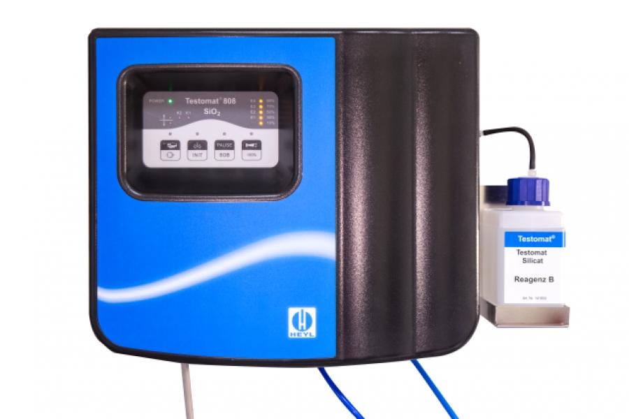 Testomat-808-SIO-Webbild Testomat 808 SIO2, Frontansicht des Messgeräts für Silikatüberwachung, 230 V/50-60 Hz 1–4 bar