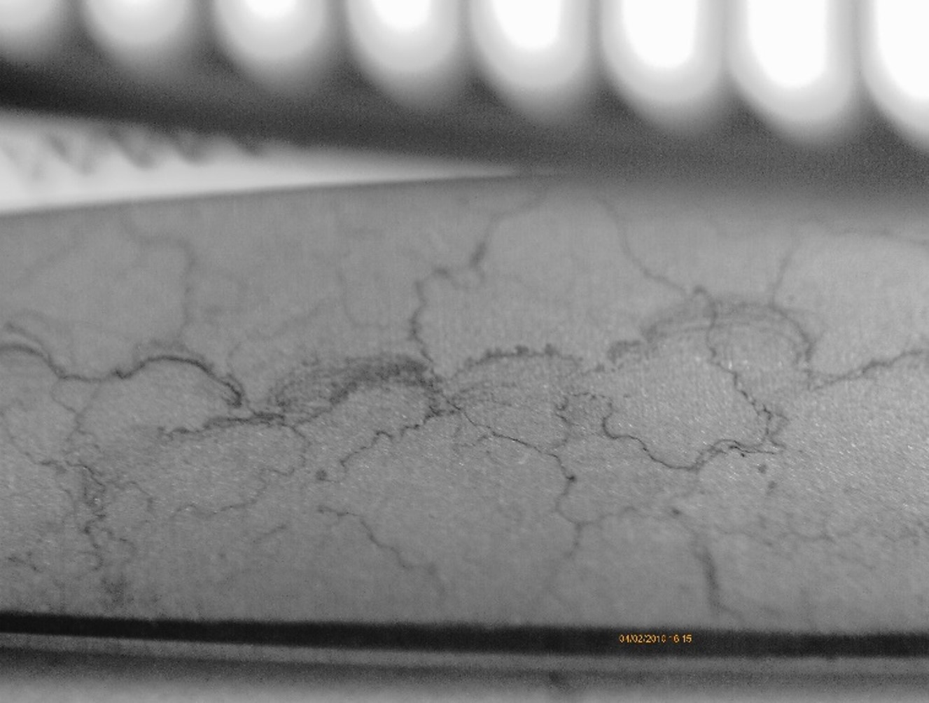Webinar Wasserinhaltsstoffe und Chemie unsere Artikelnummer 9900102 Foto zeigt Silikatablagerung auf medizinischem Besteck