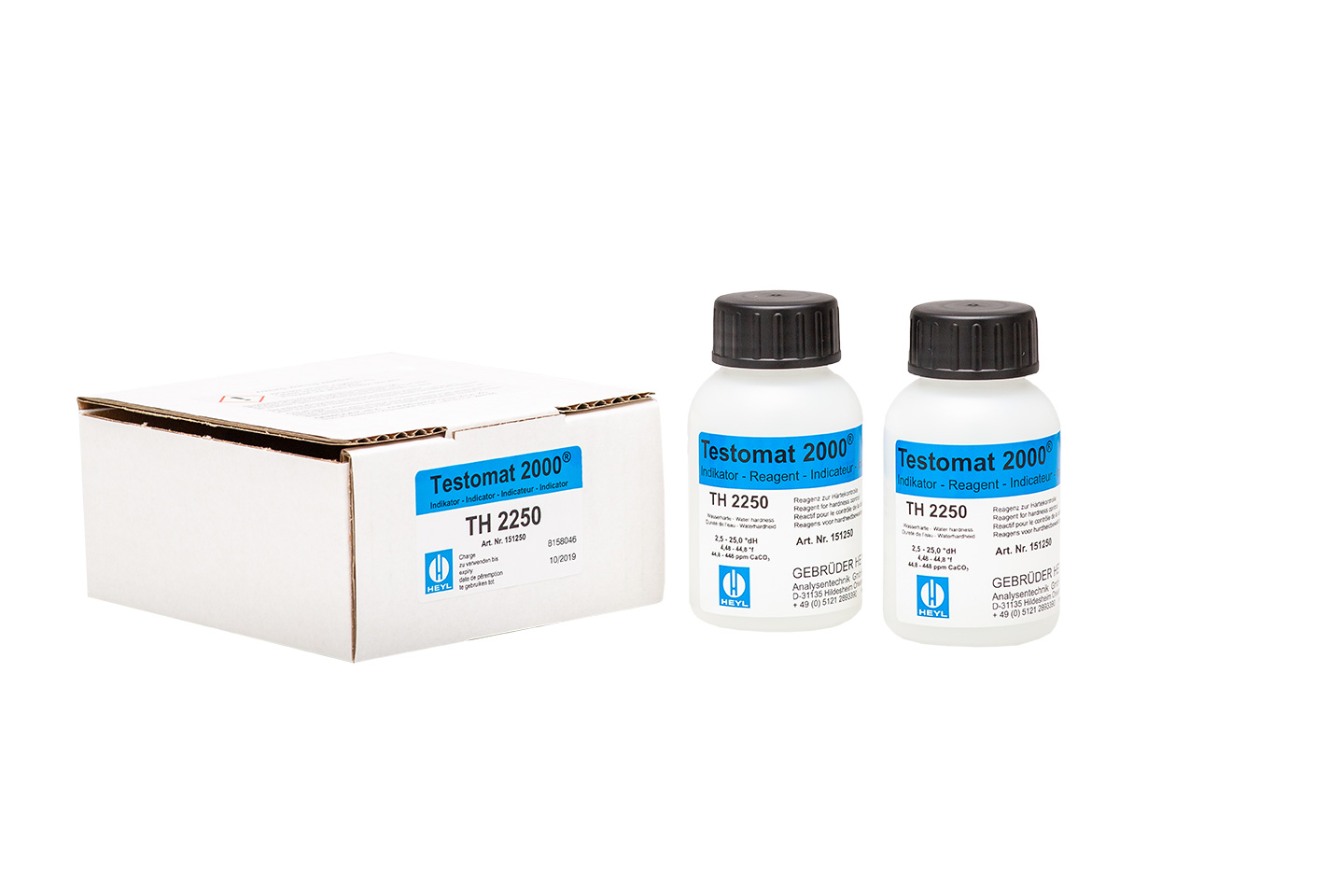 Testomat® Indikator TH2250 2x100ml Testomat® Indikator TH2250, Doppelpack 2 x 100 ml, Grenzwert 2,50–25,00 °dH, Wasserqualitätstest