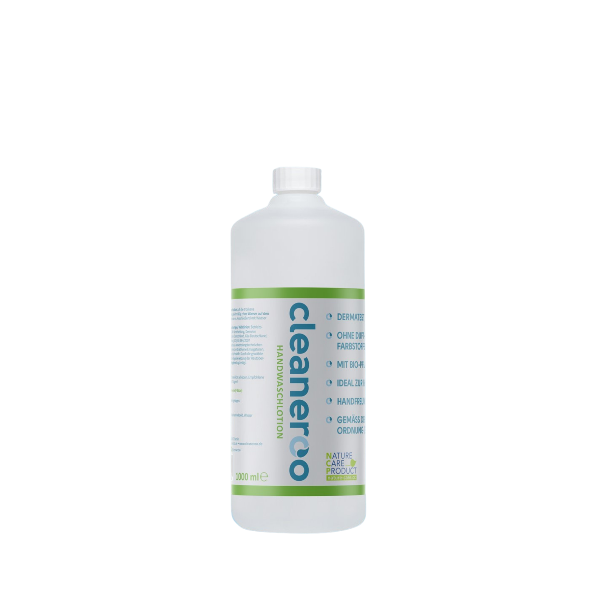cleaneroo Handwaschlotion grün, Handhygiene, natürliches Oliven- und Sonnenblumenöl, 1000 ml 
