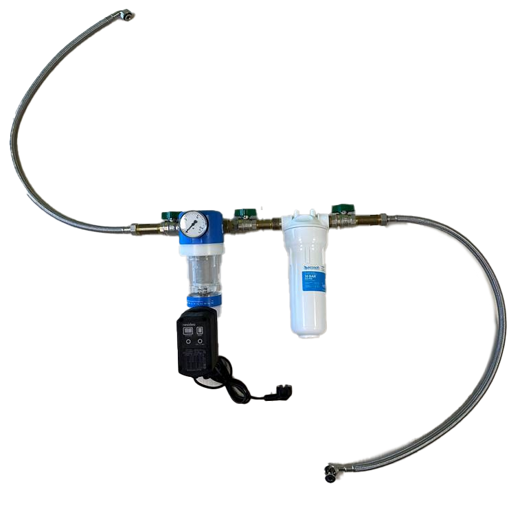 Vorfilterstufe Standardausführung für NeoPureMini Untertischanlage Die Vorfilterstufe Standardausfuehrung für Untertischanlage ist eine Filtereinheit, die aus einem Vorfilter mit Rückspülung und einem Aktivkohlefilter besteht. Rückspülintervall ist programmierbar