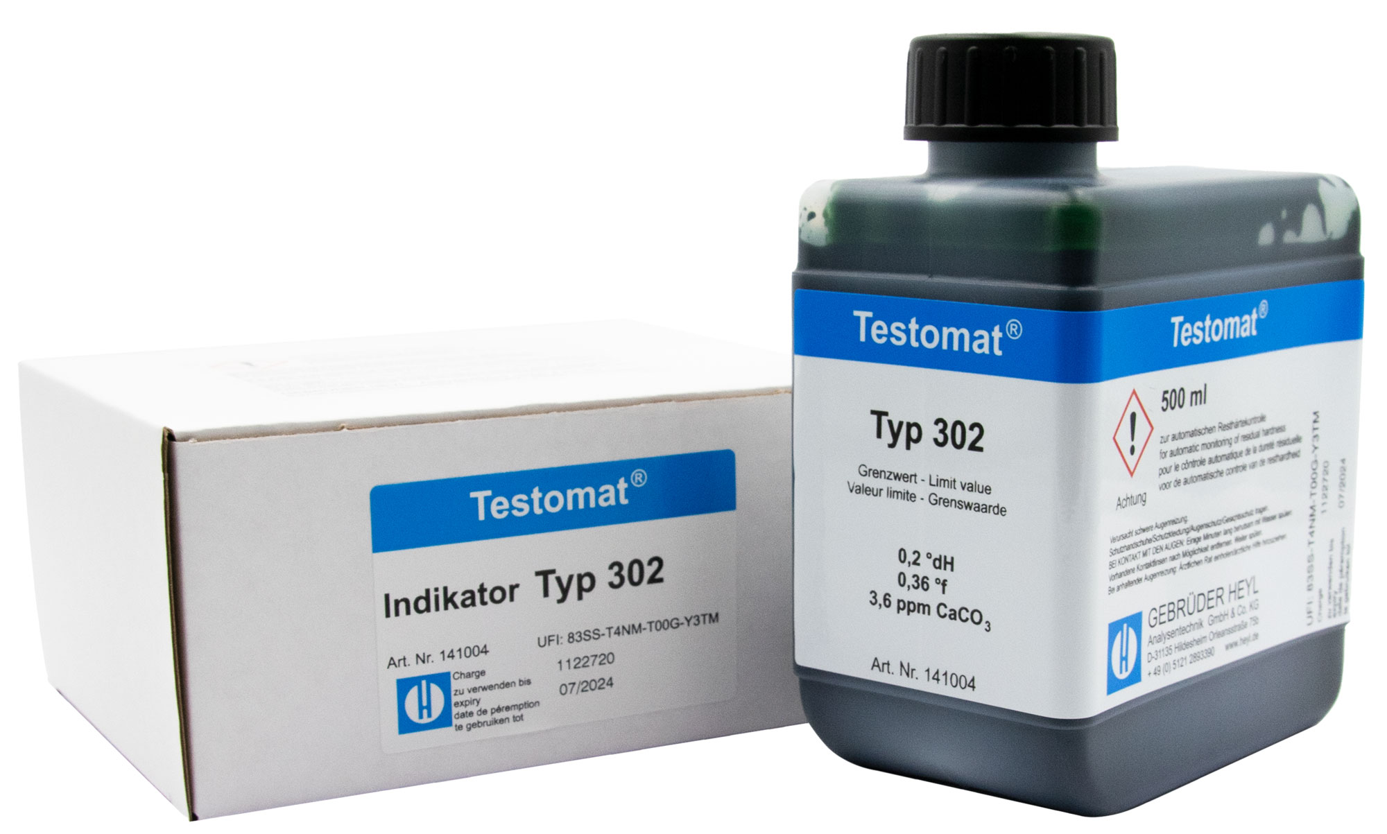 Testomat® 808 Indikator 302, 500 ml Flasche mit Verpackung