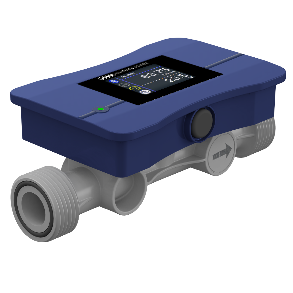 JUMO flowTRANS US W02 Ultraschall-Durchflussmessgerät DN 15 (1/2 in.) JUMO Ultraschall-Durchflussmesser Gehäuse und Bedienfeld, flowTRANS US W02 digitaler Messumformer