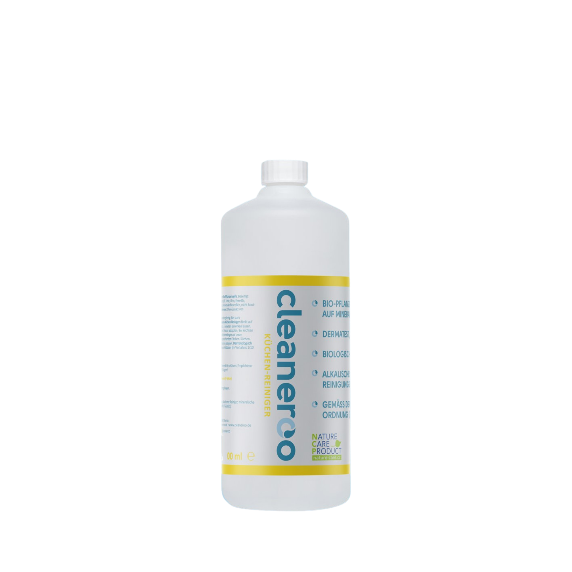 cleaneroo Küchenreiniger (gelb), 1L Flasche mit gelbem Etikett, umweltfreundlicher Küchenreiniger