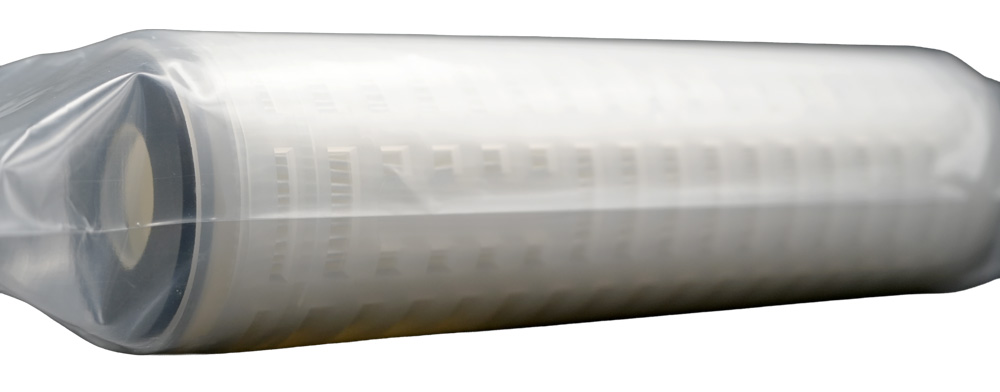 Membranfilterelement GR25 Länge 9 3_4 Zoll Rückhaltung 99,98 Prozent Filterfeinheit absolut 0,1µm unsere Artikelnummer 882044, Produkt liegend schräg rechte Seite